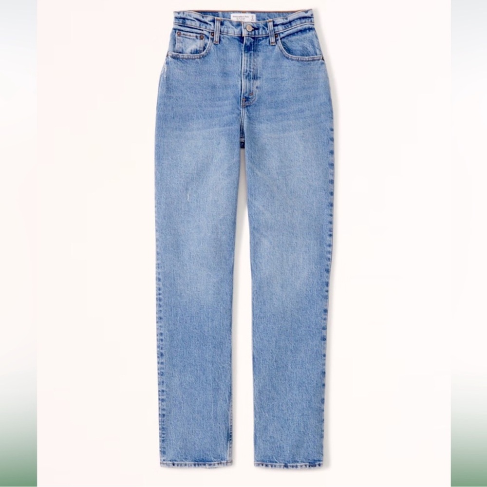 Abercrombie & Fitch Curve Love The 90s Straight Ultra High Rise Denim Jeans SZ 6